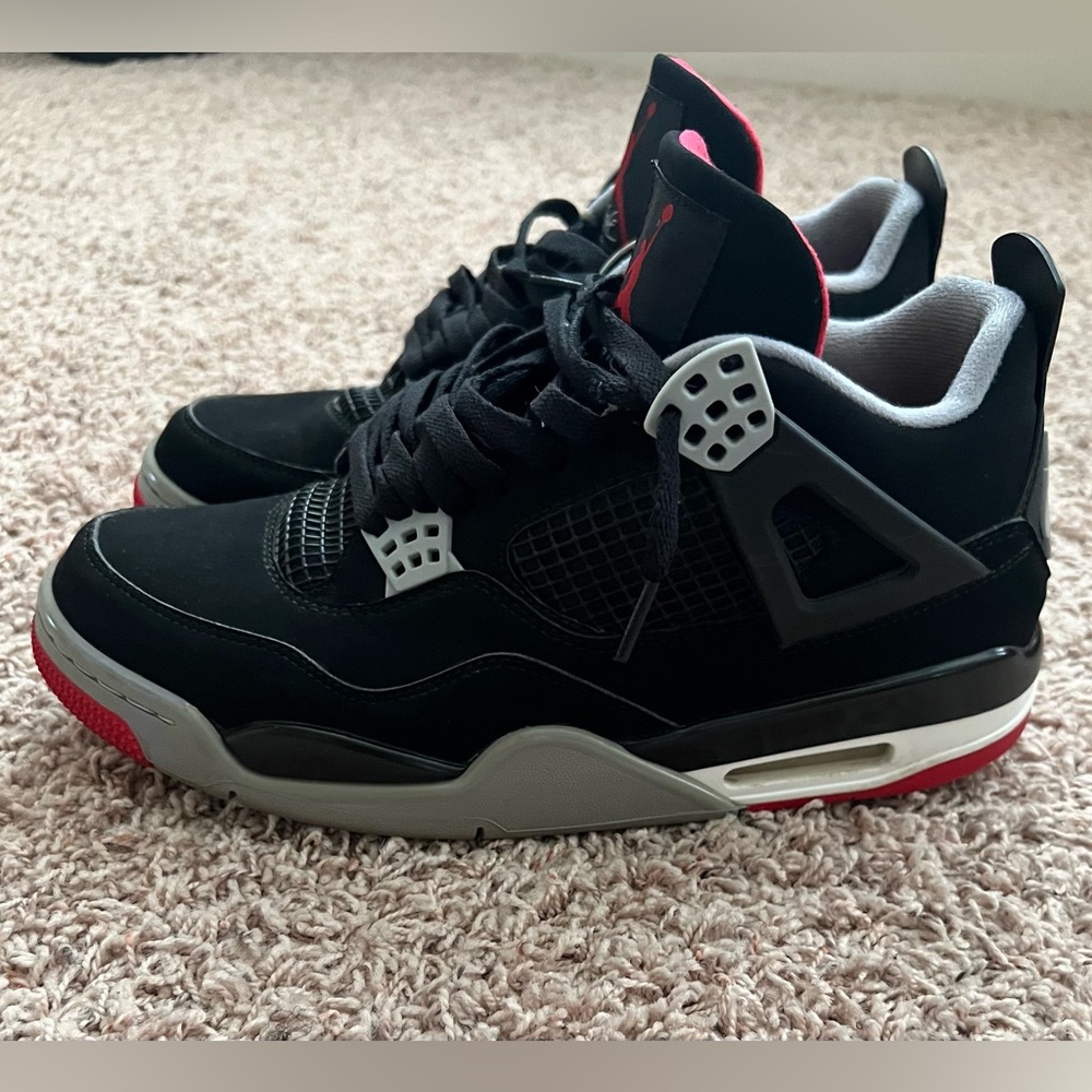 Jordan Men's Black and Red Sneakers with Gray Accents